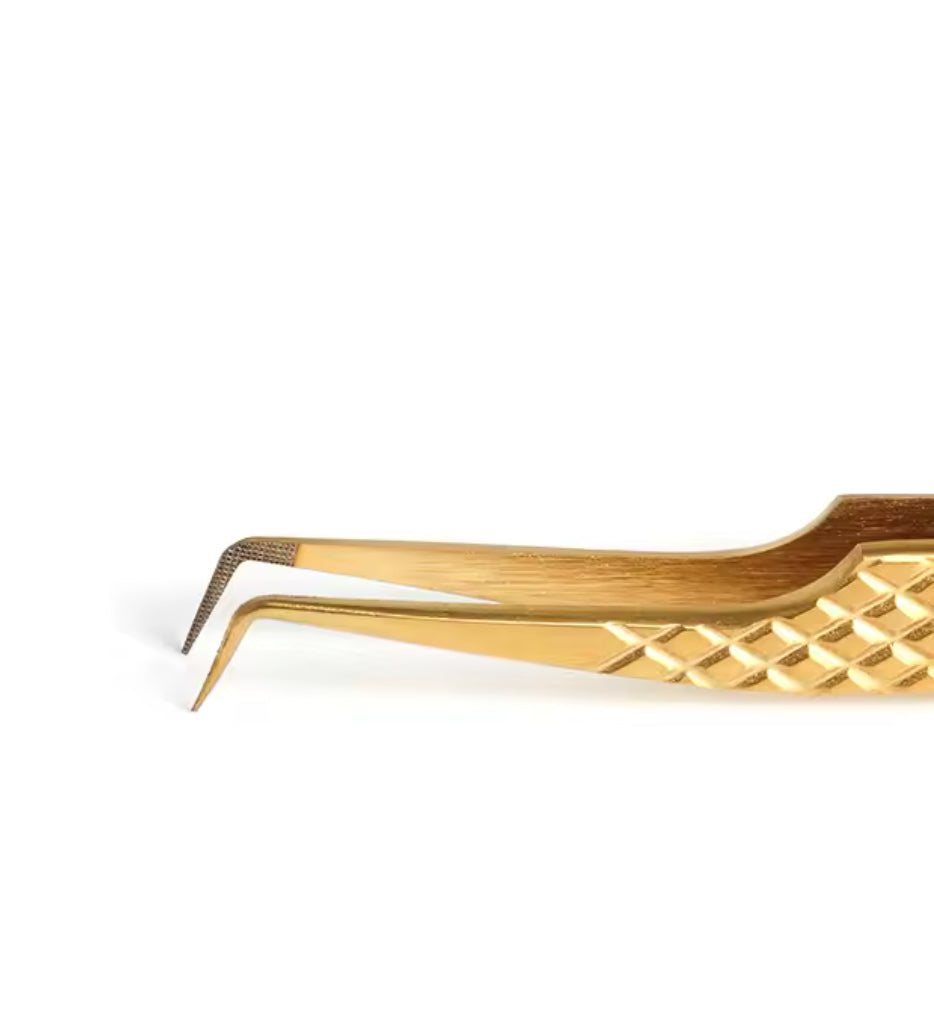 Gold Fiber Tip Tweezers