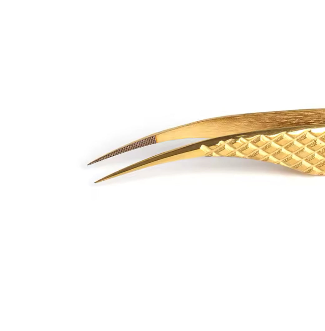 Gold Fiber Tip Tweezers