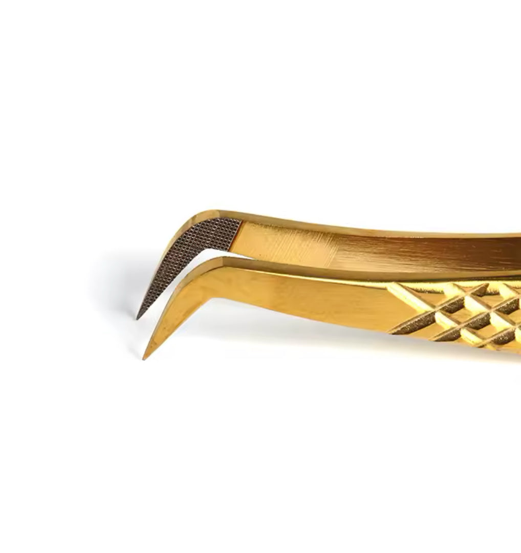 Gold Fiber Tip Tweezers