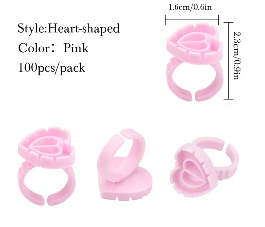 100pc Heart Glue Ring